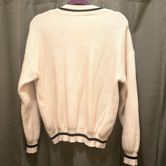 Cream and black ribbed knit sweater - Picture 2 of 2